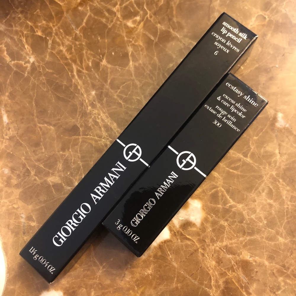 Giorgio Armani’s lip color and pencil